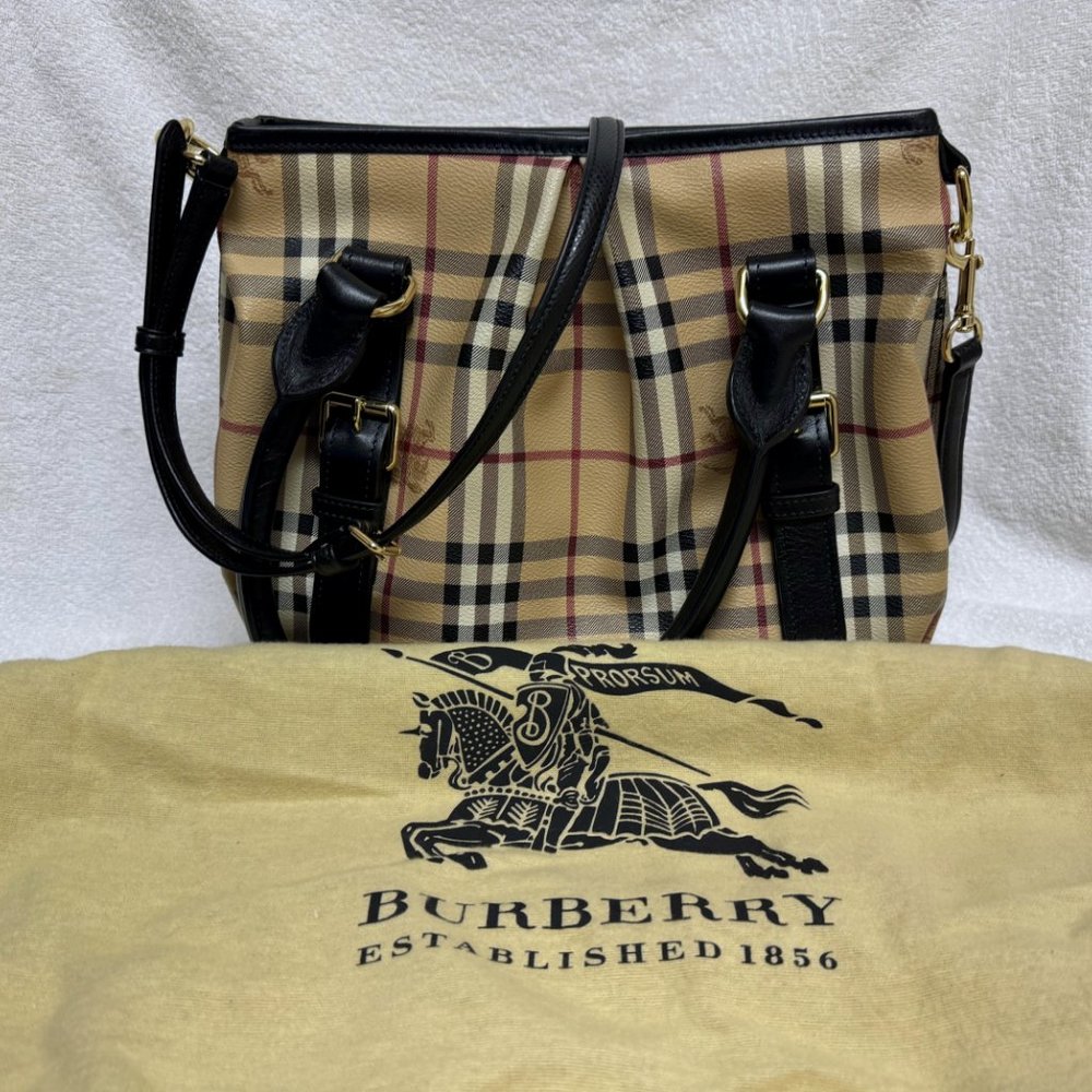 Burberry Beige Haymarket Check Coated Canvas bag - Picture 16 of 16